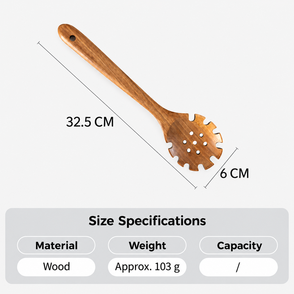 Natural Wooden Pasta Spoon Long Handle Spaghetti Server Slotted Cooking Utensil Kitchen Serving Spoon