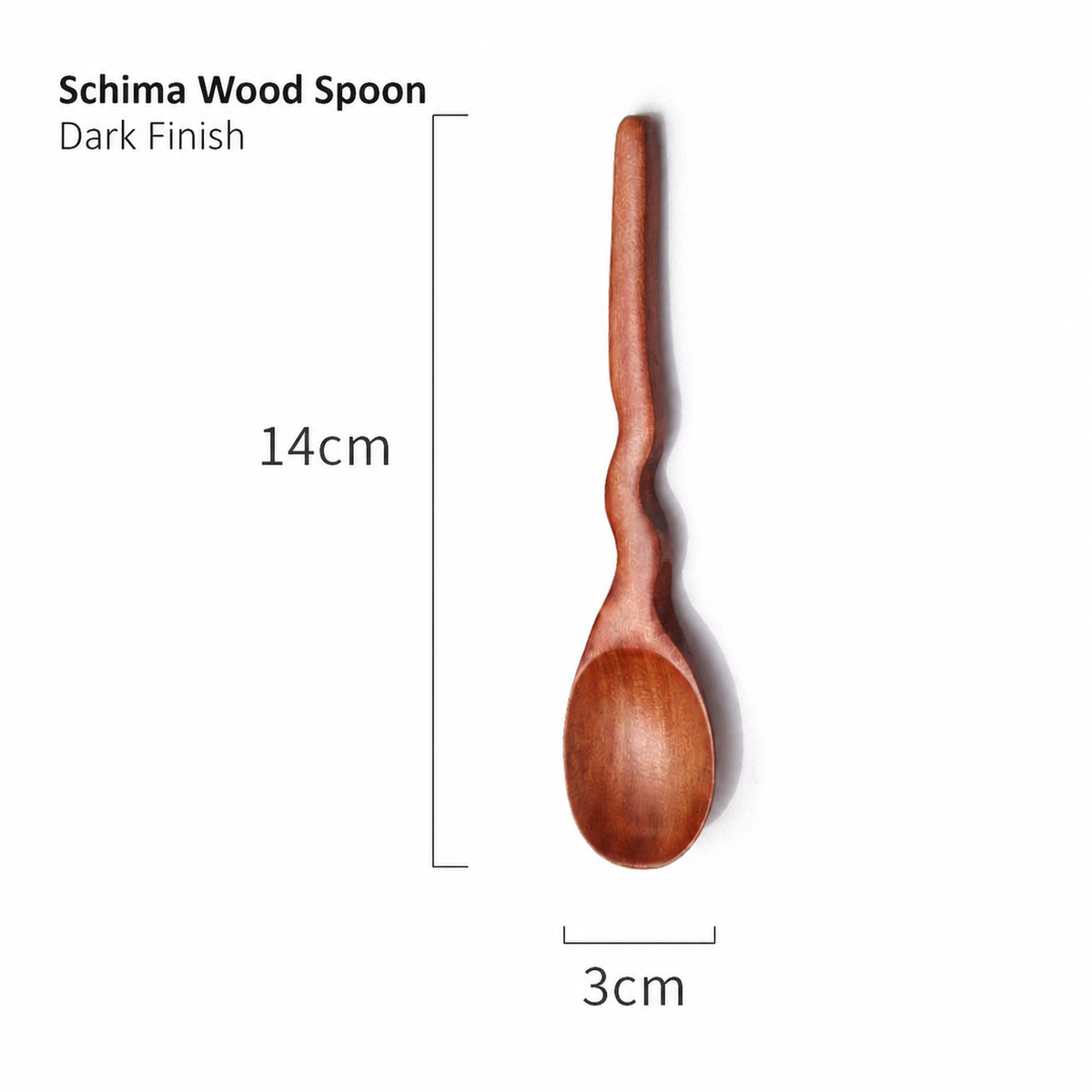 Wooden Dessert Fork and Spoon with Curved Handles in Two Finishes