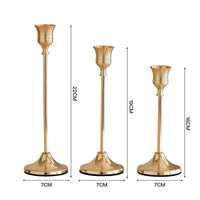 Copper Tone Creative Candleholder Set, Iron Metal Decoration
