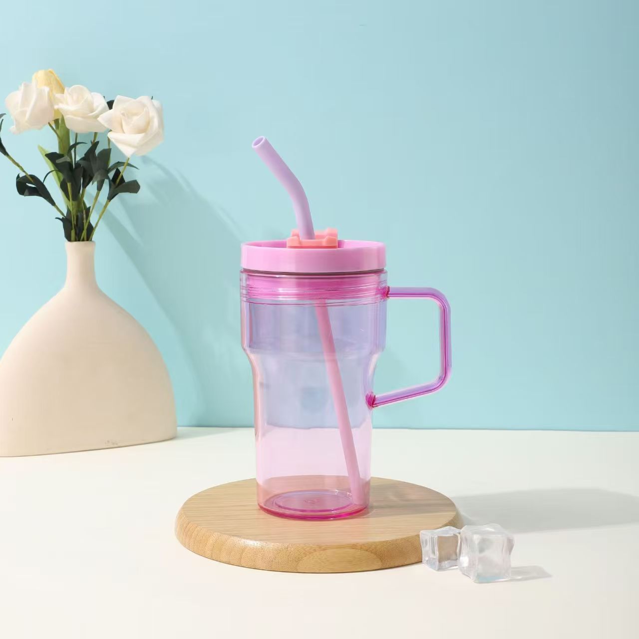 20oz Portable Plastic Tumbler with Handle