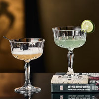 Retro Cut Crystal Stemmed Wine Glasses 250ML, Set of 2