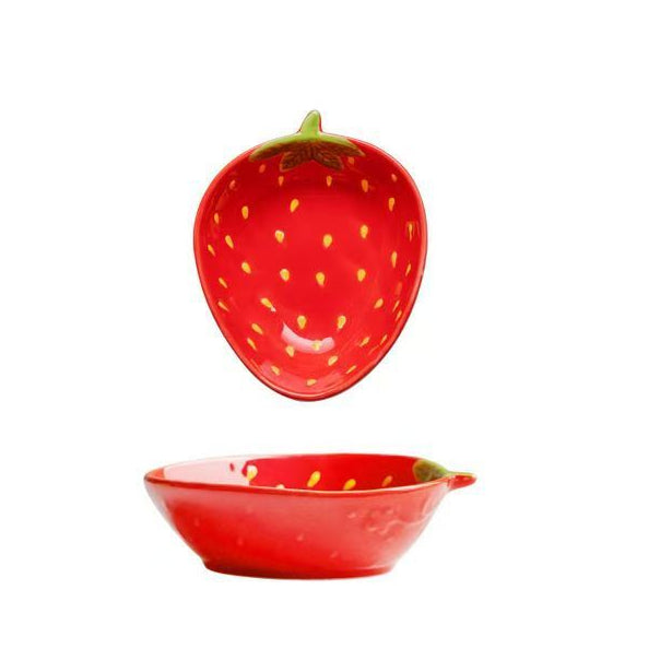 Strawberry Ceramic Bowl and Plate Set