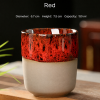 150ml Reactive Glaze Ceramic Cup – Handleless Tea & Coffee Tumbler for Espresso, Sake, Café, Restaurant, Office & Home Drinkware