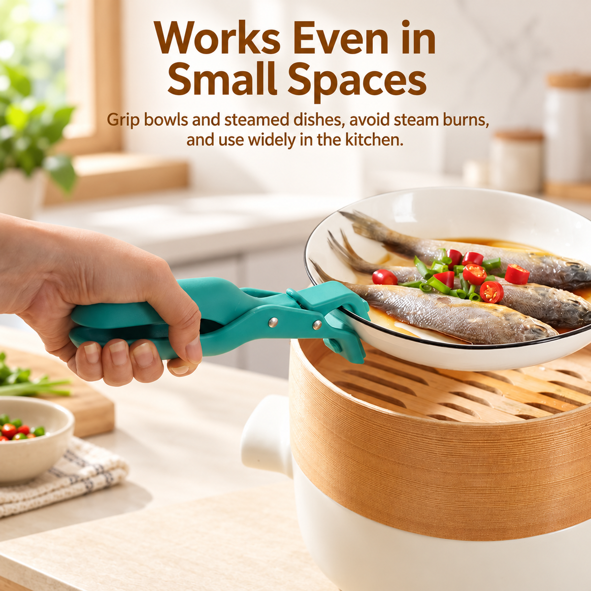 Silicone Hot Bowl Gripper Anti Scald Plate Lifter Kitchen Dish Clamp Heat Resistant Pot Holder