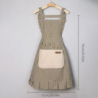 Lace Trim Cotton Linen Kitchen Apron