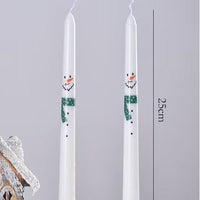 25cm Christmas Printed Taper Candles – Set of 2