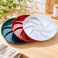Round Plastic Plant Saucer 36cm Thickened Swirl Design Flower Pot