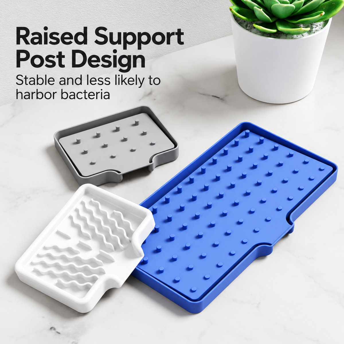 Small Silicone Soap Dish Drainage Tray Raised Soap Holder