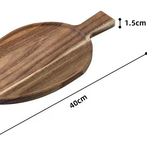 Wood Leaf Serving Tray Acacia Wood Decorative Storage Tray