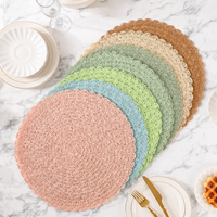 Round Textured Placemat 38cm, Decorative Dining Table Mat