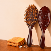 Natural Wood Air Cushion Hair Brush – Gentle Anti-Static Detangling Massage Comb
