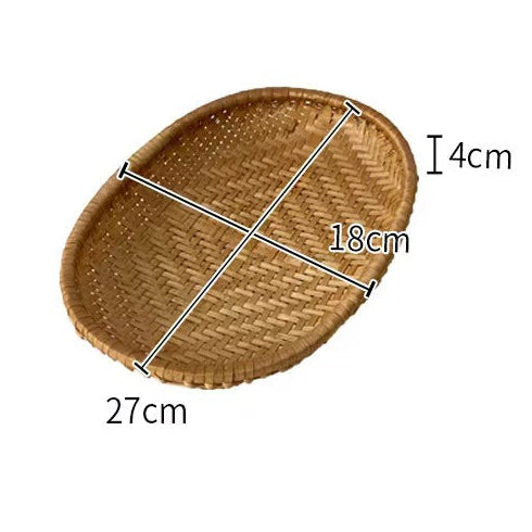 Woven Bamboo Oval Storage Basket