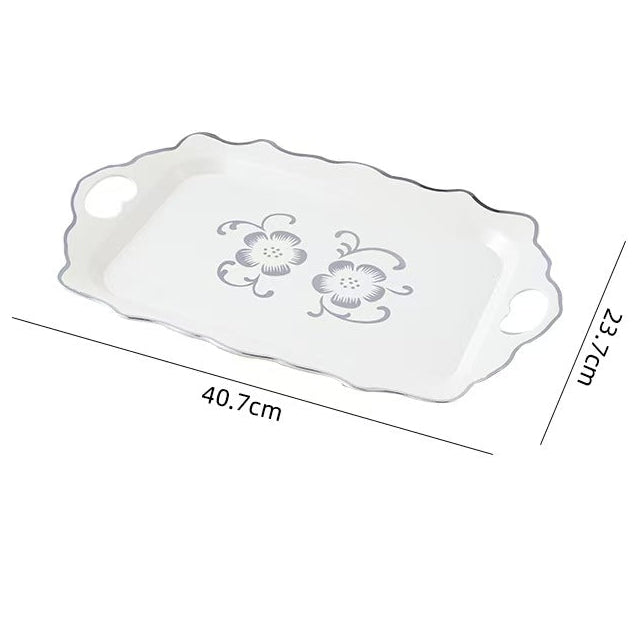 Square Plastic Fruit Tray with Handle Serving Platter