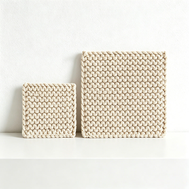 Japandi Woven Trivet – Minimalist Cotton Rope Heat Mat