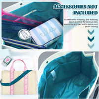 Mahjong Tote Bag – Large Canvas Shoulder Bag with Adjustable Strap
