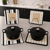 Heat Resistant Pot Trivet – Square Kitchen Hot Pad with Modern Geometric Design for Pots, Pans & Dining Tables