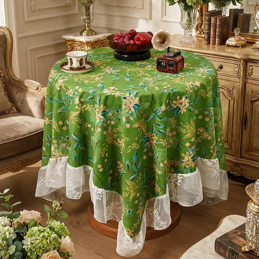 Vintage Floral Lace Tablecloth Retro Decorative Table Cover