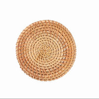 Round Rattan Heat Resistant Trivet Tea Coaster