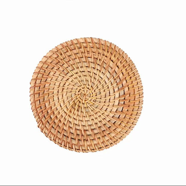 Round Rattan Heat Resistant Trivet Tea Coaster