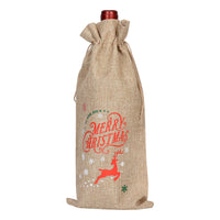 Christmas Wine Gift Bag – Drawstring Bottle Gift Sack for Wine & Champagne