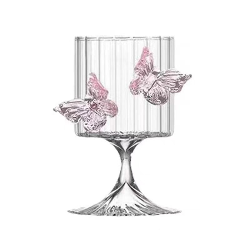 Butterfly Ribbed High Borosilicate Wine Glass