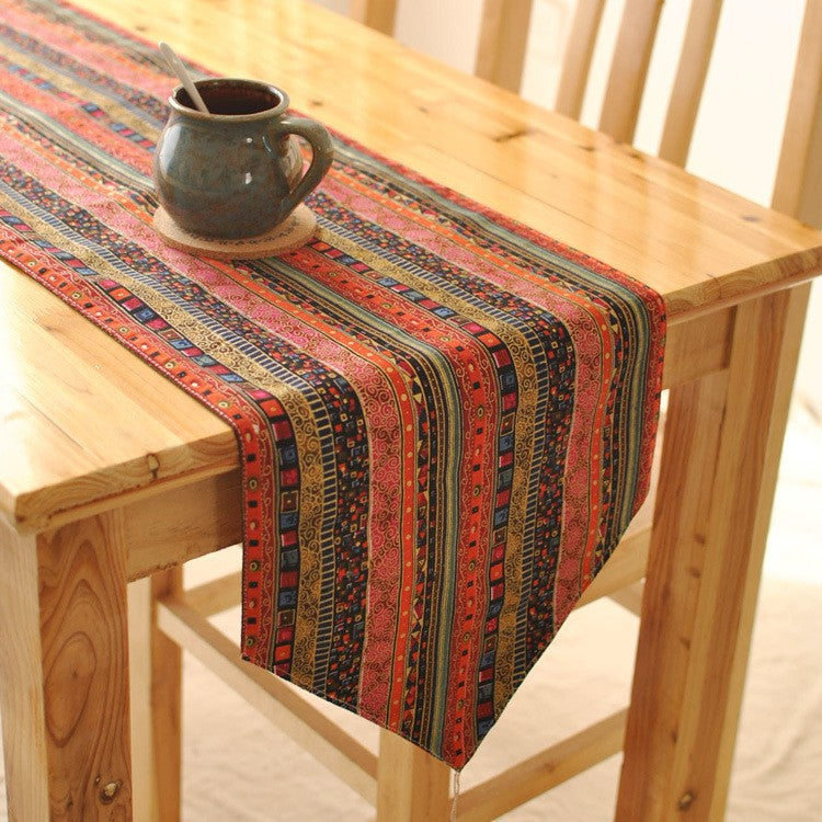 Cotton Linen Table Runner, Boho Farmhouse Decor