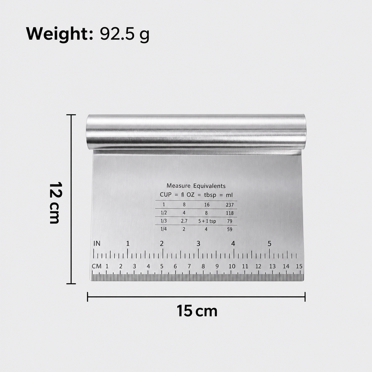 Stainless Steel Bench Scraper and Dough Cutter
