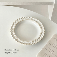 White Ceramic Small Dish, Leaf Rim or Spiral Rim, Decorative Serving Plate