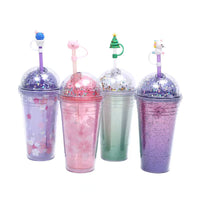 18oz Sakura Double Wall Tumbler with Straw