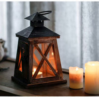 Vintage American Iron and Wood Candle Holder