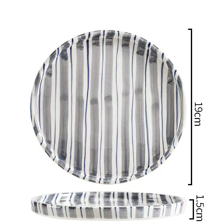 Minimalist European Striped Ceramic Cup and Saucer Set
