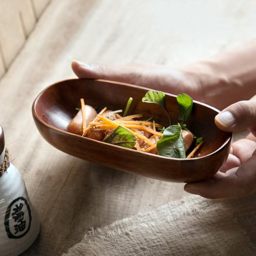 Japanese Style Wooden Boat Serving Tray