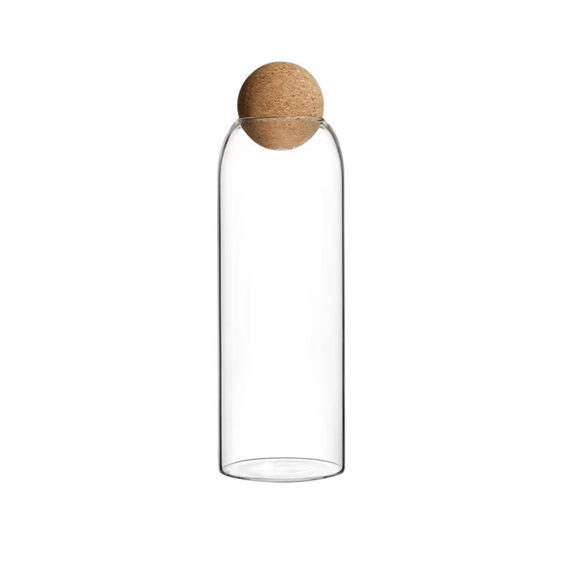 Glass Storage Jar with Cork Ball Lid