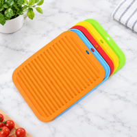 Silicone Dish Drying Mat Thick Heat Resistant Kitchen Countertop Draining Pad