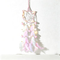 Boho Feather Dream Catcher – Handmade Moon Star Wall Hanging Decor