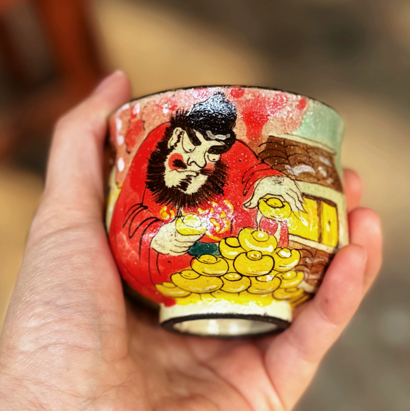 Zhong Kui Guardian Five-Color Gaiwan Set
