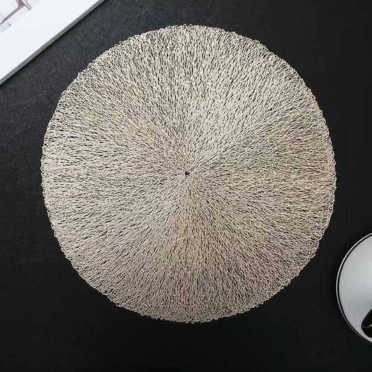 Gold Foil PVC Placemat Round Heat Resistant Table Mat