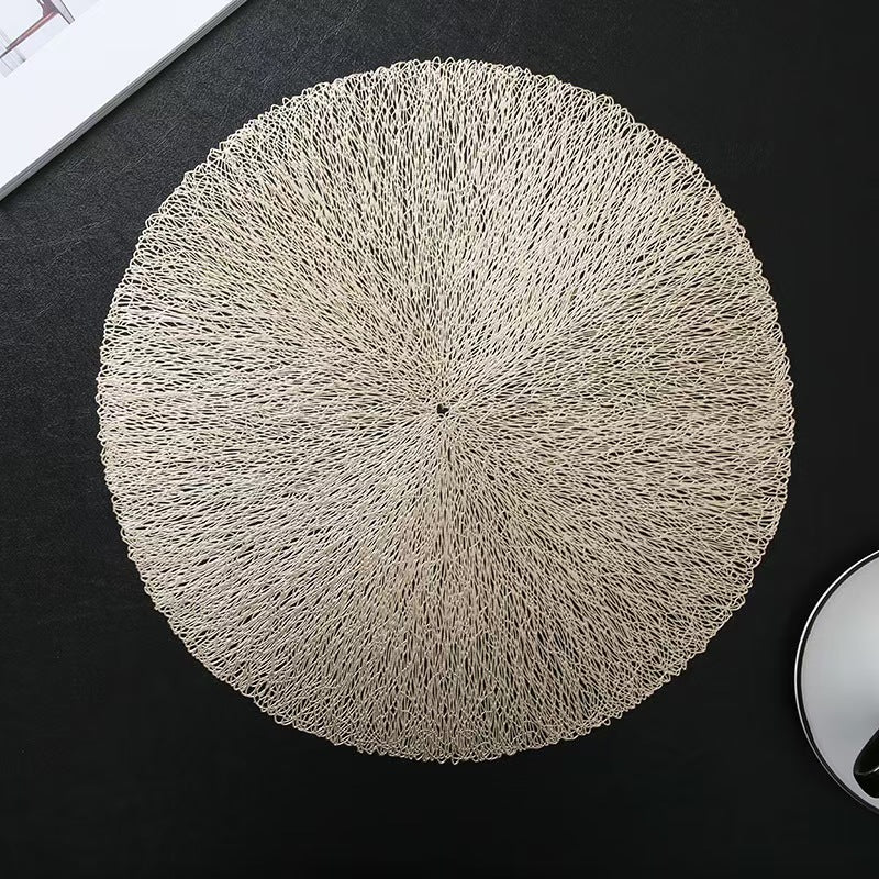 Gold Foil PVC Placemat Round Heat Resistant Table Mat