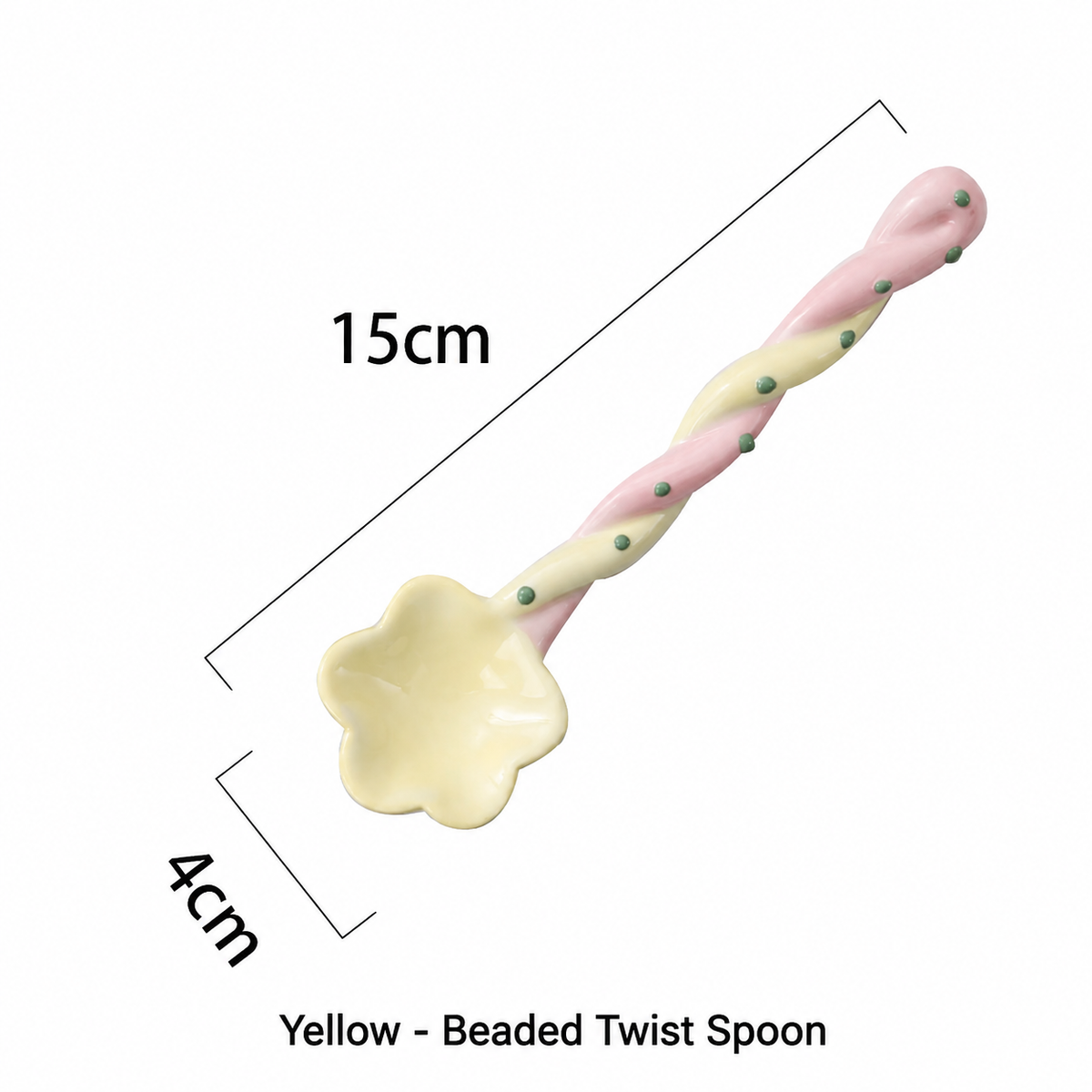 Ceramic Flower Spoon – Cute Twisted Handle Dessert Spoon for Kitchen & Dining