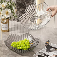 Modern PET Fruit Bowl – Wave Edge Decorative Serving Bowl for Fruits, Desserts and Home Decoration