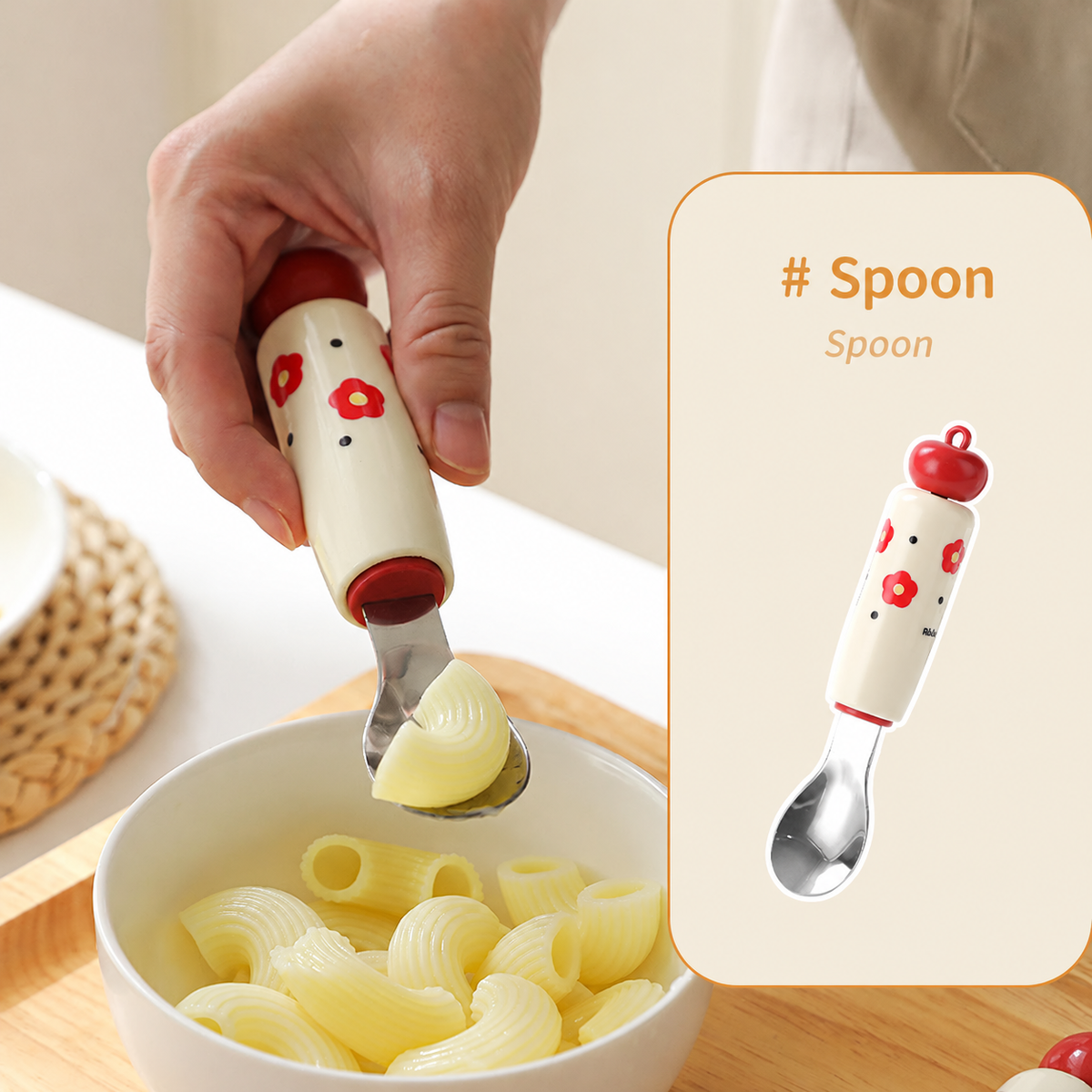 Cute Cartoon Handle Kitchen Utensils Spoon Potato Masher and Strainer