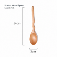Wooden Dessert Fork and Spoon with Curved Handles in Two Finishes