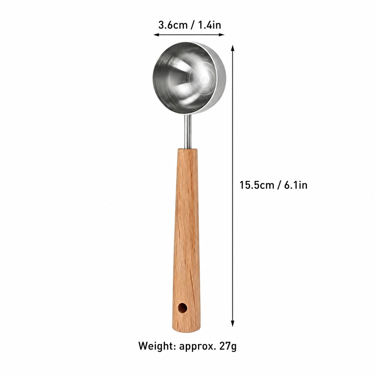 Stainless Steel Measuring Spoon with Wooden Handle