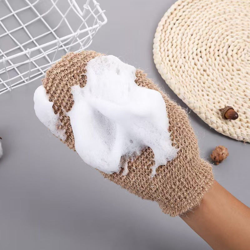Jute Exfoliating Cleaning Gloves Bath Scrub Mitt