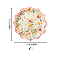 Scalloped Paper Party Plates Disposable 12-Sided Festive Tableware