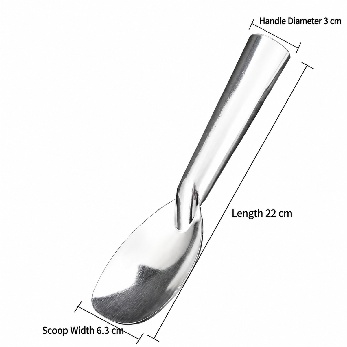 Aluminum Ice Cream Scoop, One Piece Metal Gelato Spoon