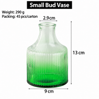 Gradient Ribbed Glass Flower Vase – Decorative Bud Vase for Wedding Centerpieces, Tables and Home Décor