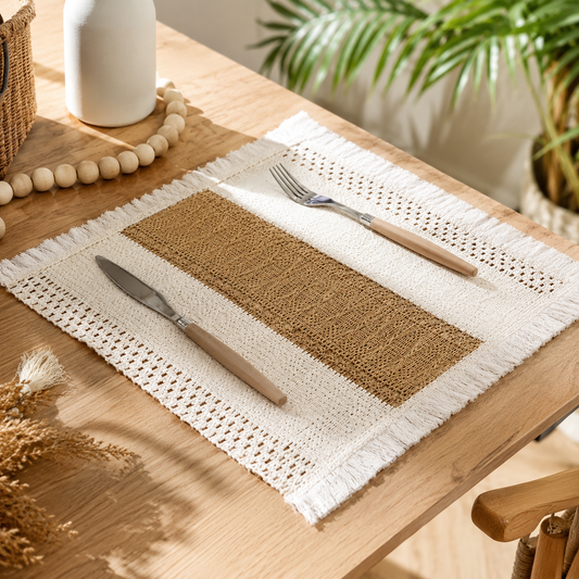 Nordic Cotton Linen Placemat, Table Mat for Dinner Parties, Weddings and Everyday Dining