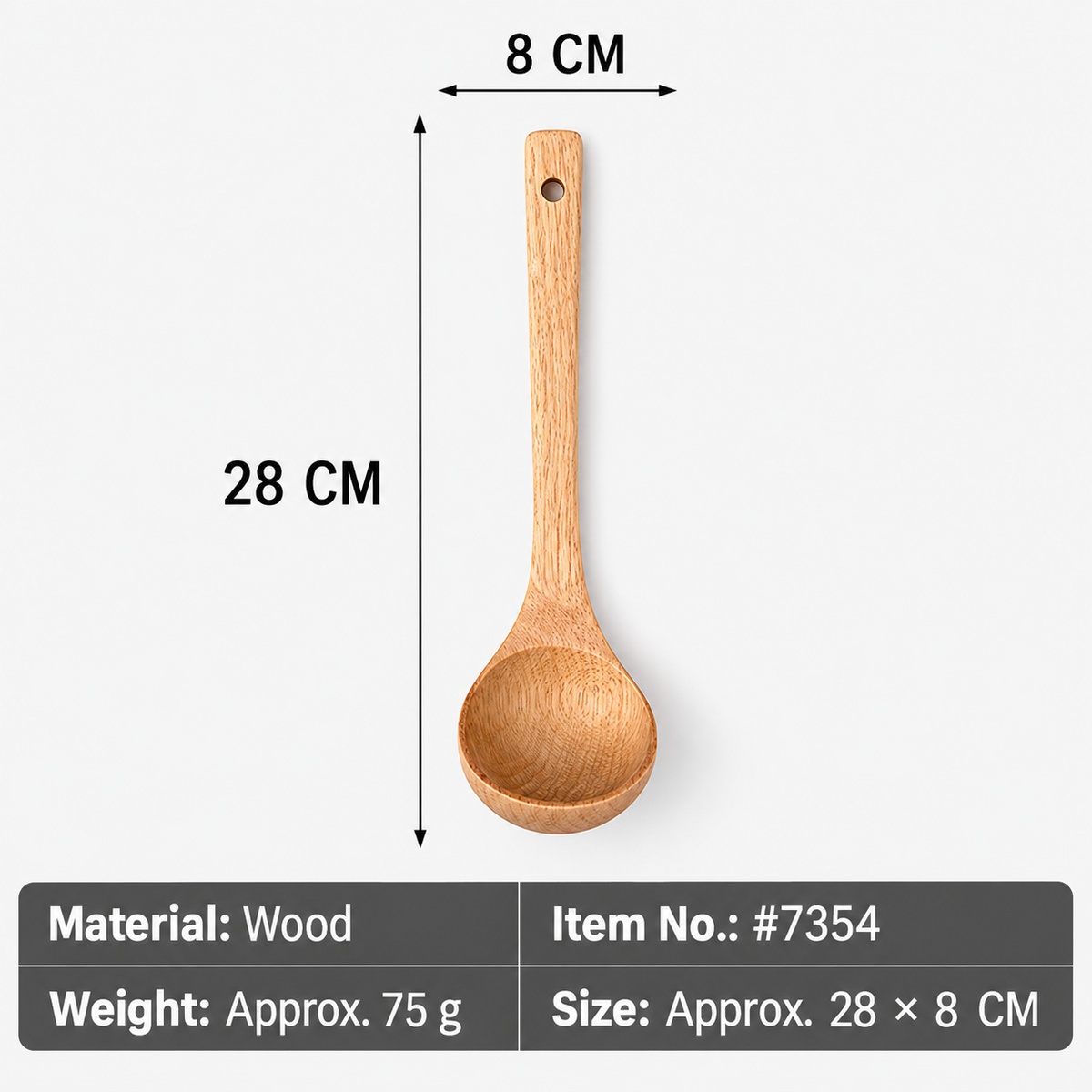 Natural Wood Cooking Spatula and Soup Ladle