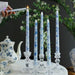 25cm Blue & White Porcelain Taper Candles – Set of 2